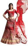 Angelic Beauty Red Designer Wedding Lehenga Choli With Stunning Dupatta SNT-90004