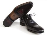Paul Parkman Men's Black Leather Oxfords Shoes - Side Handsewn Leather Upper (Id#018) Size 6.5-7 D(M) US