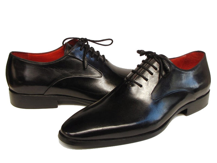 Paul Parkman Men's Black Oxfords Leather Upper and Leather Sole Shoes (Id#019) Size 10.5-11 D(M) US