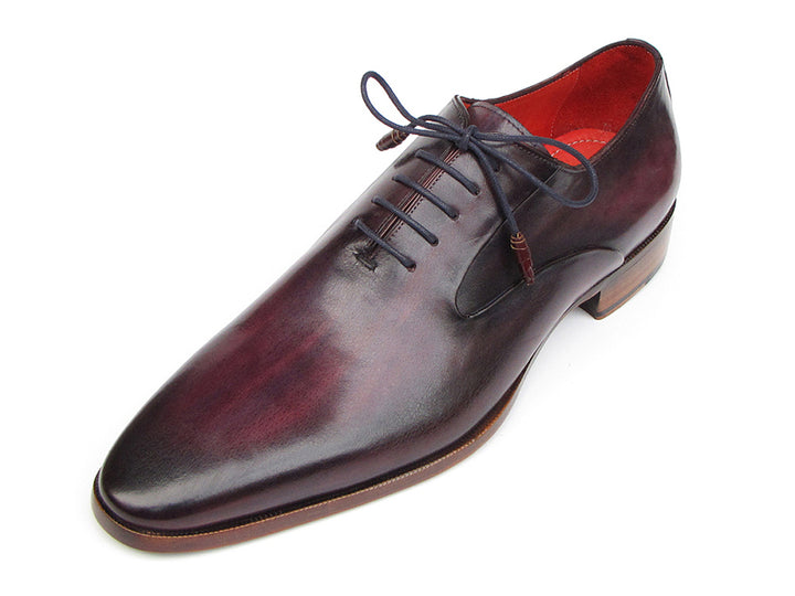 Paul Parkman Men's Plain Toe Oxfords Leather Purple Shoes (Id#019) Size 10.5-11 D(M) US