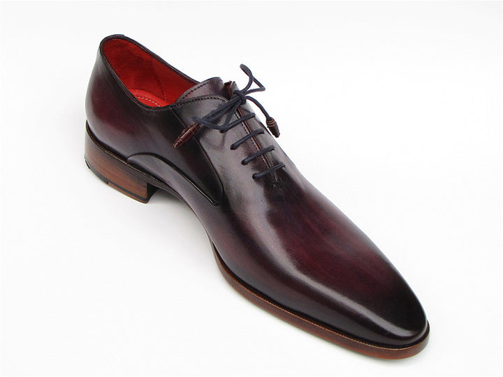 Paul Parkman Men's Plain Toe Oxfords Leather Purple Shoes (Id#019) Size 6.5-7 D(M) US