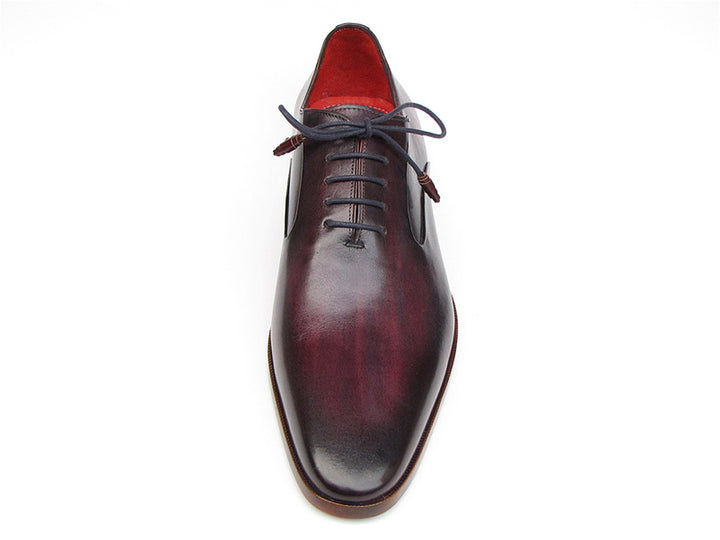 Paul Parkman Men's Plain Toe Oxfords Leather Purple Shoes (Id#019) Size 11.5 D(M) US