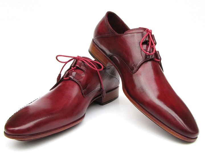 Paul Parkman Men's Ghillie Lacing Side Handsewn Dress Shoes - Burgundy Leather Upper (Id#022) Size 12-12.5 D(M) US
