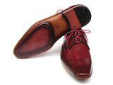 Paul Parkman Men's Ghillie Lacing Side Handsewn Dress Shoes - Burgundy Leather Upper (Id#022) Size 7.5 D(M) US