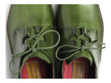 Paul Parkman Men's Ghillie Lacing Side Handsewn Green Dress Shoes (Id#022) Size 9-9.5 D(M) Us