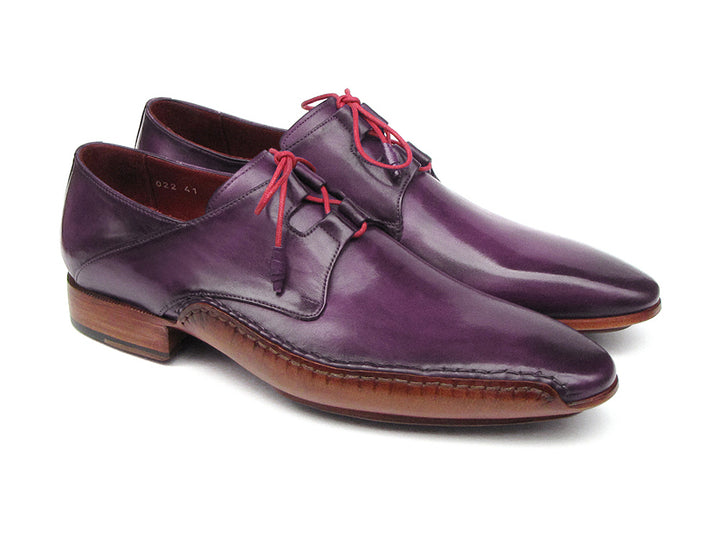 Paul Parkman Men's Ghillie Lacing Side Handsewn Purple Dress Shoes (Id#022) Size 6 D(M) Us