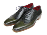 Paul Parkman Men's Wingtip Oxford Floater Leather Green Shoes (Id#023) Size 10.5-11 D(M) US