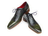 Paul Parkman Men's Wingtip Oxford Floater Leather Green Shoes (Id#023) Size 9.5-10 D(M) US