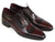 Paul Parkman Men's Captoe Oxfords Bordeaux & Brown Hand-Painted Shoes (Id#024)