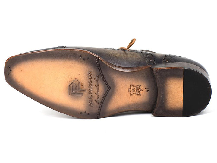 Paul Parkman Men's Captoe Oxfords Gray Shoes (ID#024-GRAY) Size 12-12.5 D(M) US