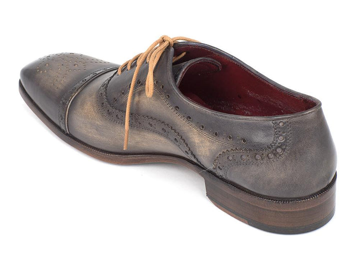 Paul Parkman Men's Captoe Oxfords Gray Shoes (ID#024-GRAY) Size 7.5 D(M) US
