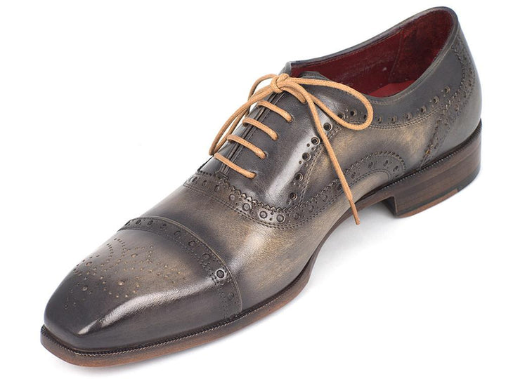 Paul Parkman Men's Captoe Oxfords Gray Shoes (ID#024-GRAY) Size 11.5 D(M) US