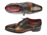 Paul Parkman Men's Captoe Oxfords Camel & Olive Shoes (Id#024)