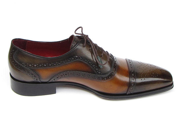 Paul Parkman Men's Captoe Oxfords Camel & Olive Shoes (Id#024)