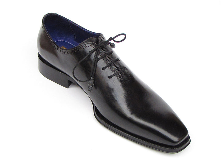 Paul Parkman Men's Shoes Plain Toe Oxfords Whole-cut Black Leather Shoes (Id#025) Size 12-12.5 D(M) US
