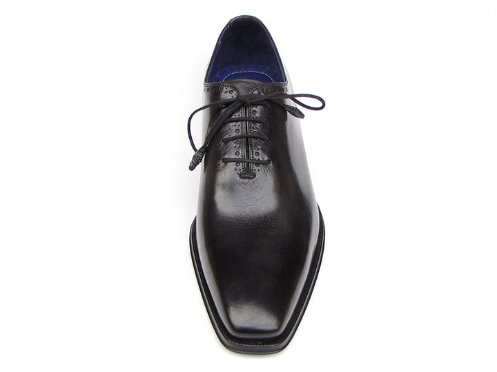 Paul Parkman Men's Shoes Plain Toe Oxfords Whole-cut Black Leather Shoes (Id#025) Size 12-12.5 D(M) US