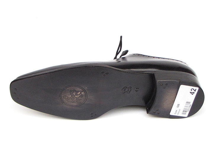 Paul Parkman Men's Shoes Plain Toe Oxfords Whole-cut Black Leather Shoes (Id#025) Size 12-12.5 D(M) US
