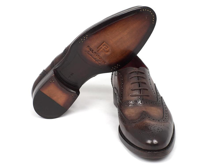 Paul Parkman Wingtip Oxfords Goodyear Welted Brown Shoes (ID#027-BRW) Size 9.5-10 D(M) US