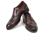 Paul Parkman Men's Wingtip Oxford Goodyear Welted Tobacco Shoes (Id#027)