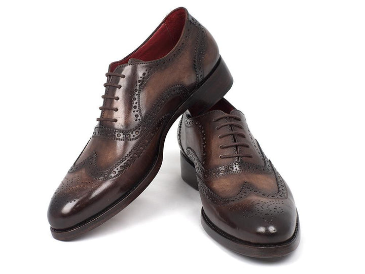 Paul Parkman Men's Wingtip Oxford Goodyear Welted Tobacco Shoes (Id#027) Size 10.5-11 D(M) US
