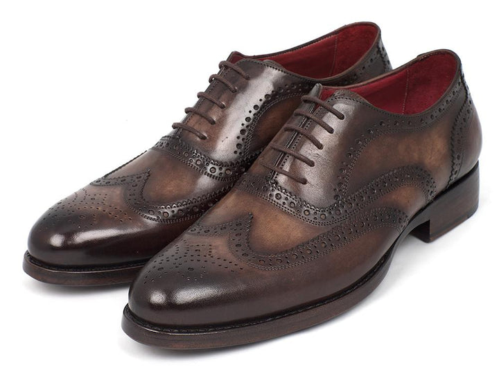 Paul Parkman Wingtip Oxfords Goodyear Welted Brown Shoes (ID#027-BRW) Size 7.5 D(M) US