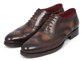 Paul Parkman Men's Wingtip Oxford Goodyear Welted Tobacco Shoes (Id#027) Size 6 D(M) US