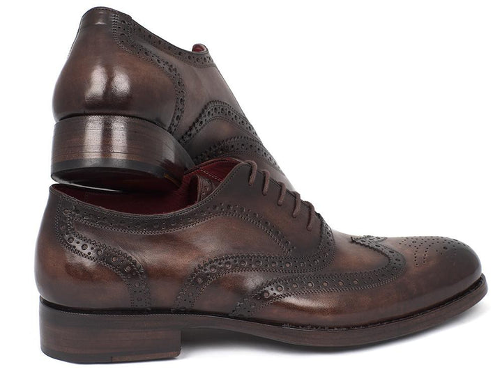 Paul Parkman Men's Wingtip Oxford Goodyear Welted Tobacco Shoes (Id#027) Size 9.5-10 D(M) US