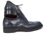 Paul Parkman Men's Triple Leather Sole Wingtip Brogues Blue Shoes (ID#027-TRP-BLU) Size 12-12.5 D(M) US