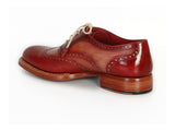 Paul Parkman Men's Wingtip Oxfords Bordeaux & Camel Shoes (Id#027B) Size 9-9.5 D(M) Us