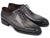 Paul Parkman Goodyear Welted Wholecut Oxfords Gray Black Hand-Painted Shoes (ID#044GRY)