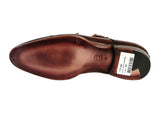 Paul Parkman Men's Cap-Toe Double Monkstraps Brol Dark Brown Shoes (Id#045) Size 8-8.5 D(M) Us