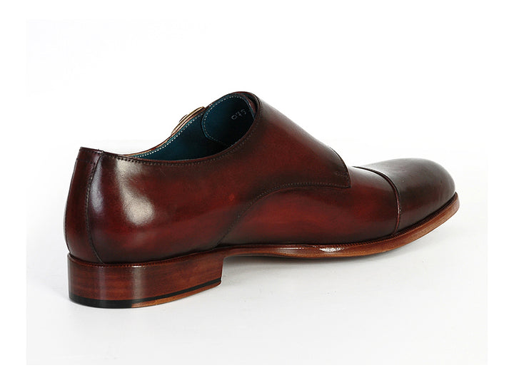 Paul Parkman Men's Cap-Toe Double Monkstraps Brol Dark Brown Shoes (Id#045) Size 11.5 D(M) Us