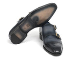 Paul Parkman Captoe Double Monkstraps Navy Shoes (ID#045NVY62) Size 6 D(M) US