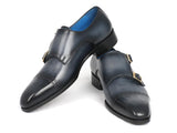 Paul Parkman Captoe Double Monkstraps Navy Shoes (ID#045NVY62) Size 9-9.5 D(M) US