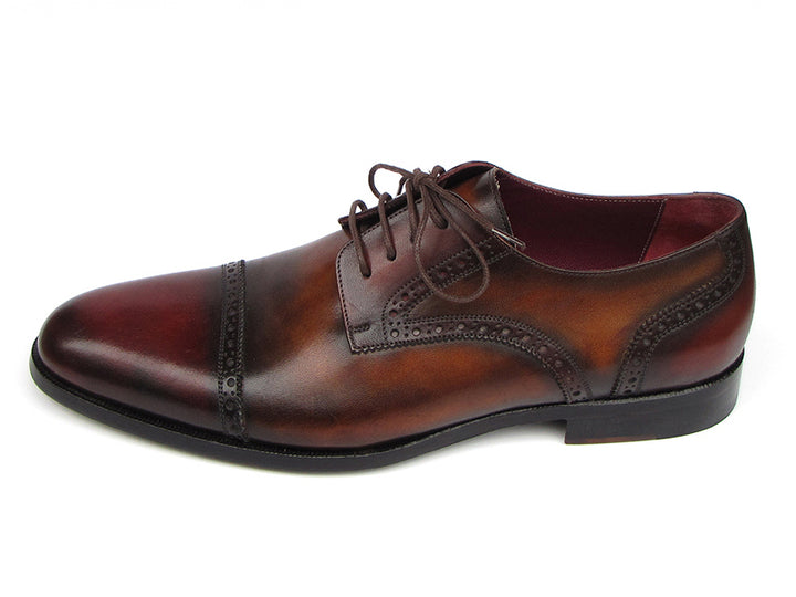 Paul Parkman Men's Leather Bordeaux / Tobacco Derby Shoes (Id#046) Size 10.5-11 D(M) US