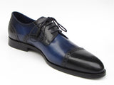 Paul Parkman Men's Leather Parliament Blue Derby Shoes (Id#046) Size 11.5 D(M) US