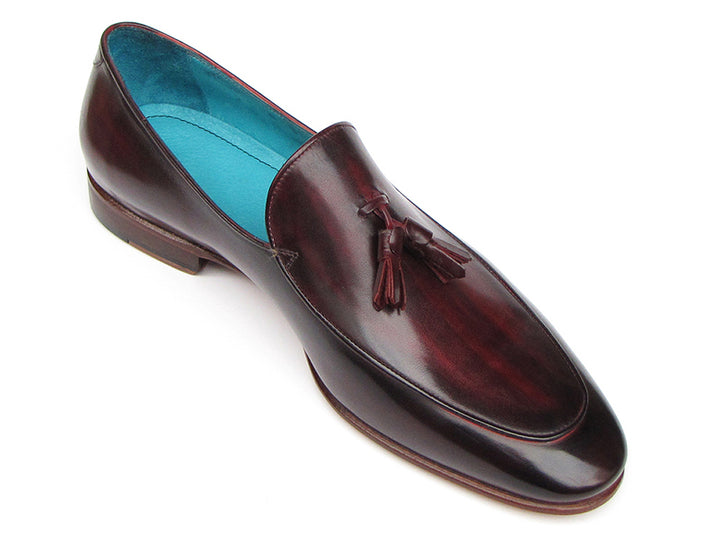 Paul Parkman Men's Tassel Loafer Black & Purple Shoes (Id#049) Size 12-12.5 D(M) US
