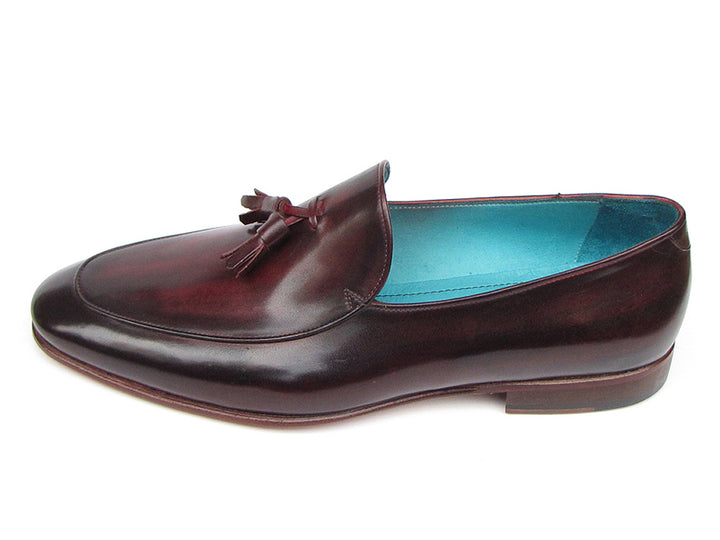 Paul Parkman Men's Tassel Loafer Black & Purple Shoes (Id#049) Size 7.5 D(M) US