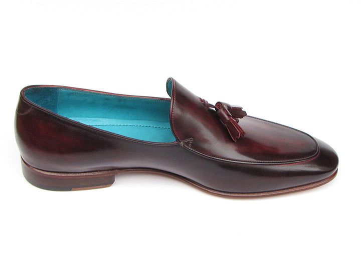 Paul Parkman Men's Tassel Loafer Black & Purple Shoes (Id#049) Size 9-9.5 D(M) US