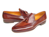 Paul Parkman Men's Tassel Loafer Brown Hand Painted Leather (Id#049) Size 12-12.5 D(M) US