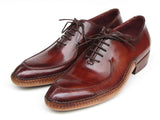 Paul Parkman Men's Side Handsewn Split-Toe Burgundy Oxfords Shoes (Id#054) Size 6.5-7 D(M) US