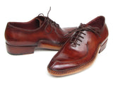Paul Parkman Men's Side Handsewn Split-Toe Burgundy Oxfords Shoes (Id#054)