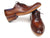 Paul Parkman Men's Side Handsewn Split-Toe Brown Oxfords Shoes (Id#054)