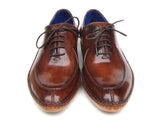 Paul Parkman Men's Side Handsewn Split-Toe Brown Oxfords Shoes (Id#054) Size 9-9.5 D(M) US