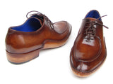 Paul Parkman Men's Side Handsewn Split-Toe Brown Oxfords Shoes (Id#054) Size 6.5-7 D(M) US