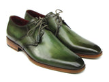 Paul Parkman Men's Green Hand-Painted Derby Shoes (Id#059) Size 10.5-11 D(M) US