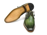 Paul Parkman Men's Green Hand-Painted Derby Shoes (Id#059) Size 12-12.5 D(M) US
