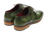 Paul Parkman Men's Green Hand-Painted Derby Shoes (Id#059) Size 8-8.5 D(M) US