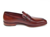 Paul Parkman Men's Penny Loafer Tobacco & Bordeaux Hand-Painted Shoes (Id#067) Size 8-8.5 D(M) US