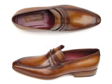 Paul Parkman Men's Loafer Brown Leather Shoes (Id#068) Size 11.5 D(M) US